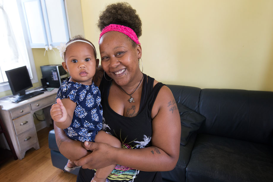 Shante and her 10-month-old daughter, Ja'Lyn, are residents of Hagar's House, a sanctuary for women and children in New Orleans. The ministry was begun by First Grace United Methodist Church following Hurricane Katrina. Photo by Mike DuBose, UMNS.