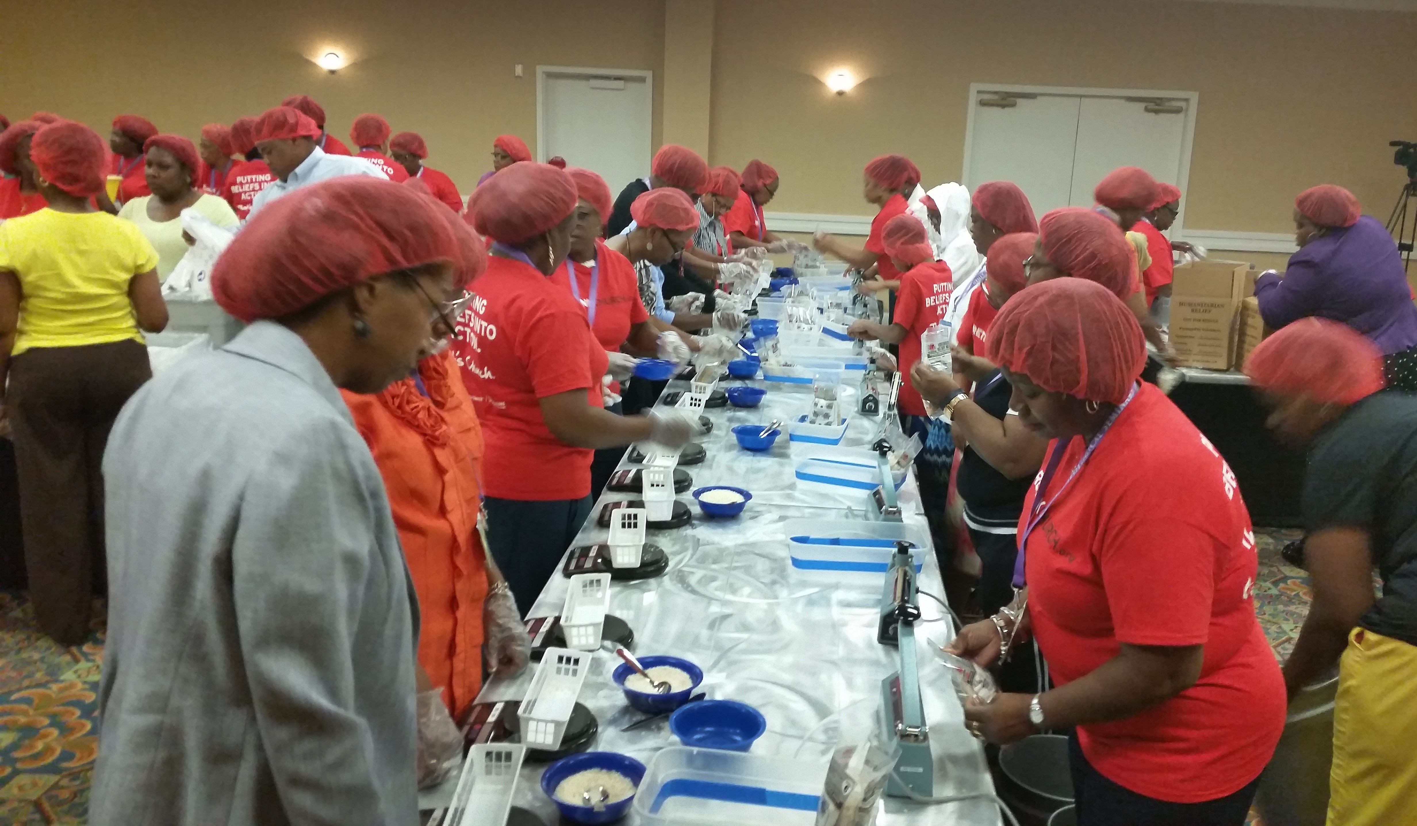 Black Clergywomen of The United Methodist Church prepare meals for Stop Hunger during their 27th annual meeting in Rockville, Maryland. Photo by the Rev. Cynthia M. Smart