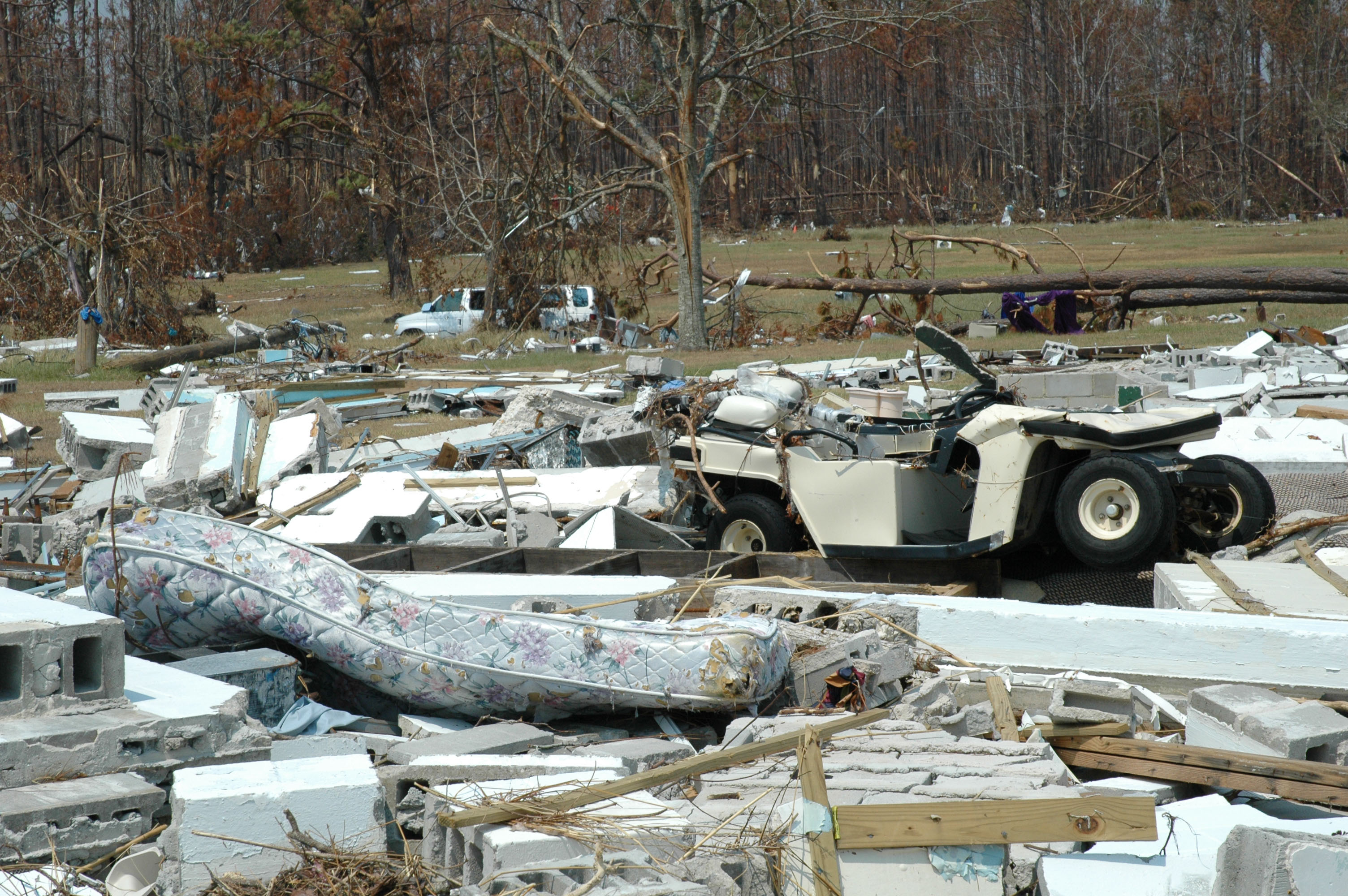 Mattresses mark the remains of dorm rooms at Gulfside Assembly. A UMNS photo by the Rev. Larry Hollon.