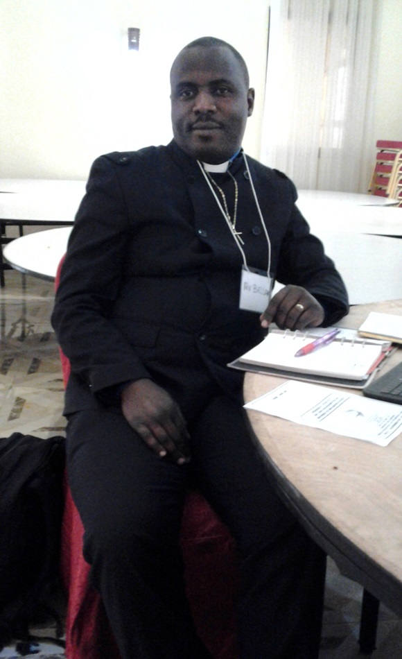 The Rev. Belard Kaole, senior pastor of Damaski  United Methodist church in the Samaria District located in  Lubumbashi, attends the seminar.  Kaole is a clergy member in the Southern Congo/Zambia Episcopal Area. Photo by Caleb Mbaz