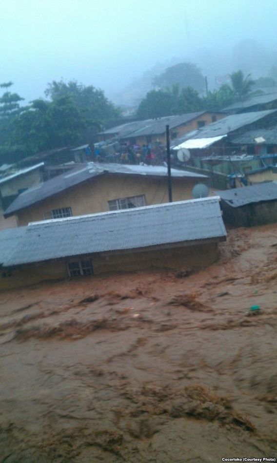 Severe flooding on Sept. 16 damaged homes and property in Freetown, Sierra Leone.  Photo courtesy of Cocorioko, Creative Commons