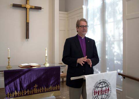 Bishop Ken Carter Jr. of the Florida Annual (regional) Conference speaks to the Lifewatch Sanctity of Life Service of Worship.