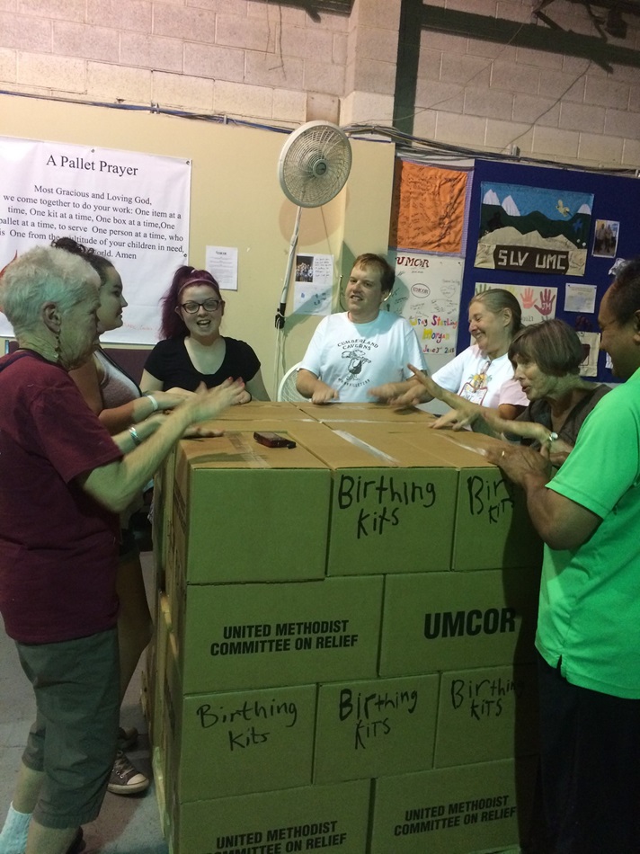 Volunteers in Mission from First United Methodist Church in Portland, Ore., pack boxes for the United Methodist Committee on Relief at the West Depot in Salt Lake City. Photo by Megan Jones, courtesy of First United Methodist Church