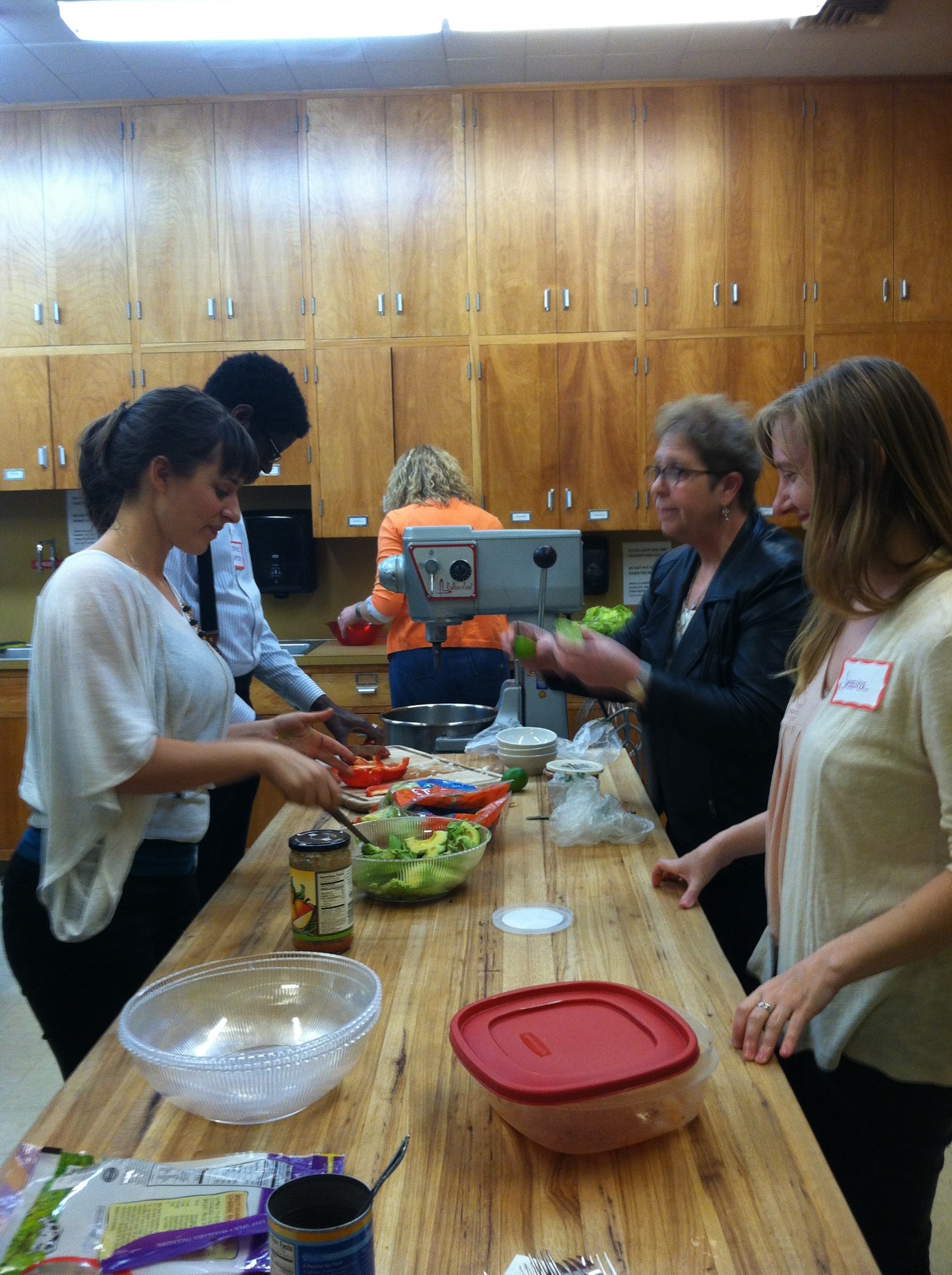 Members of First United Methodist Church in Portland, Ore., prepare a meal for short-term missioners in April 2014. Photo by the Rev. Jeremy Smith, courtesy of First United Methodist Church