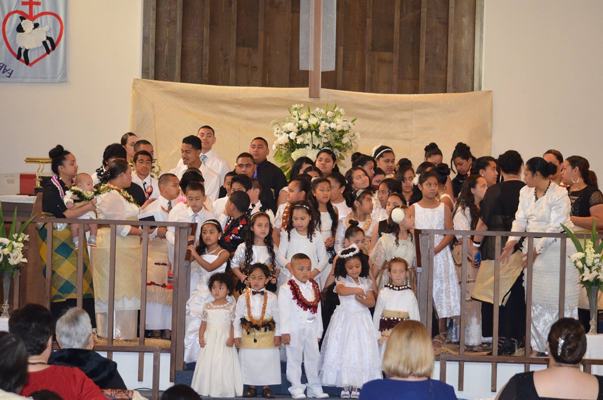 The Sunday School Choir prepares to sing at Seattle First Tongan United Methodist Church. In  2014, The United Methodist Church saw its Pacific Islander membership grow by nearly 7 percent. Photo courtesy of Seattle First Tongan United Methodist Church