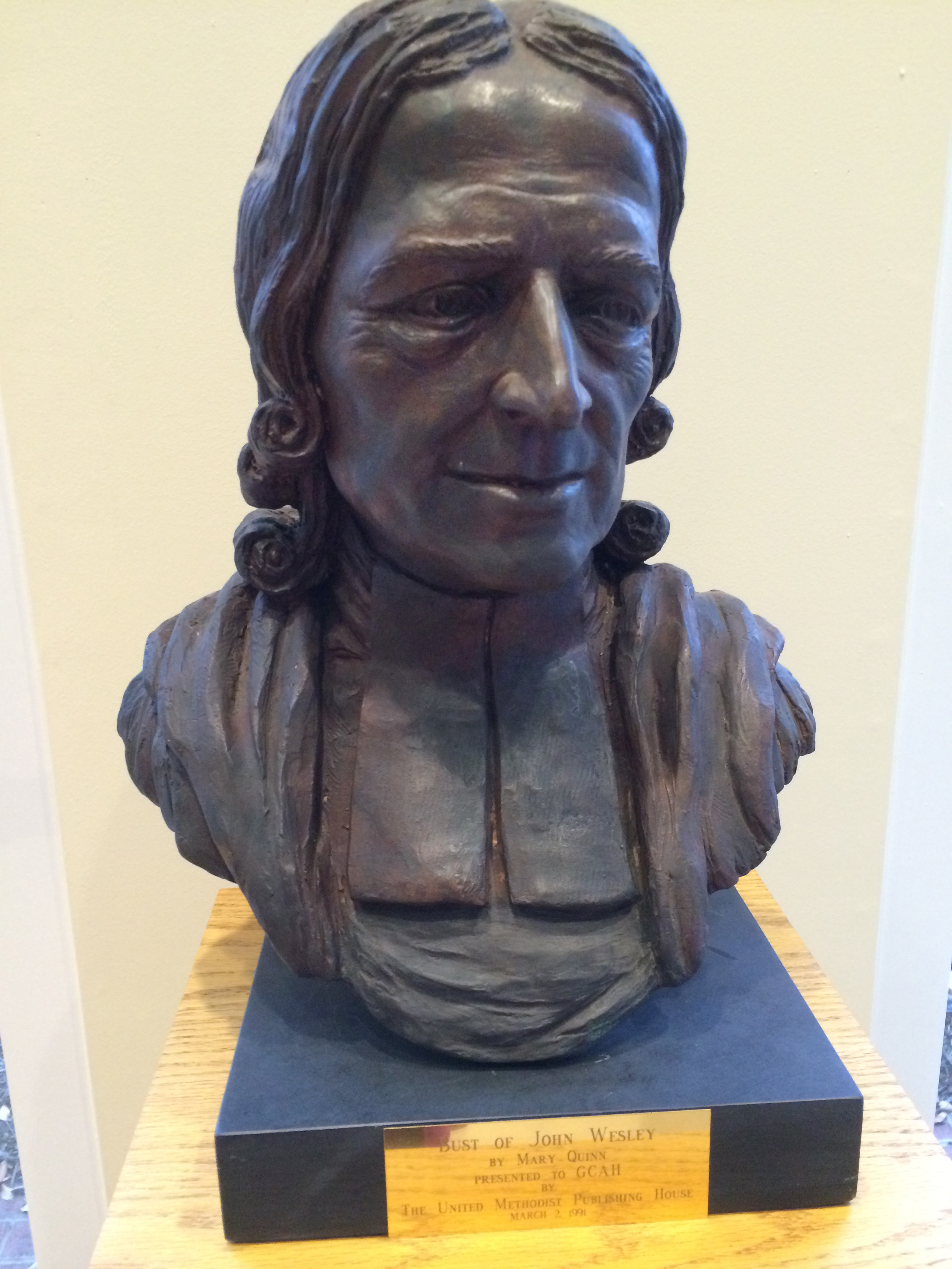 A bust of John Wesley that stands at United Methodist Commission of Archives and History in Madison, N.J. Photo by Fran Walsh, United Methodist Communications