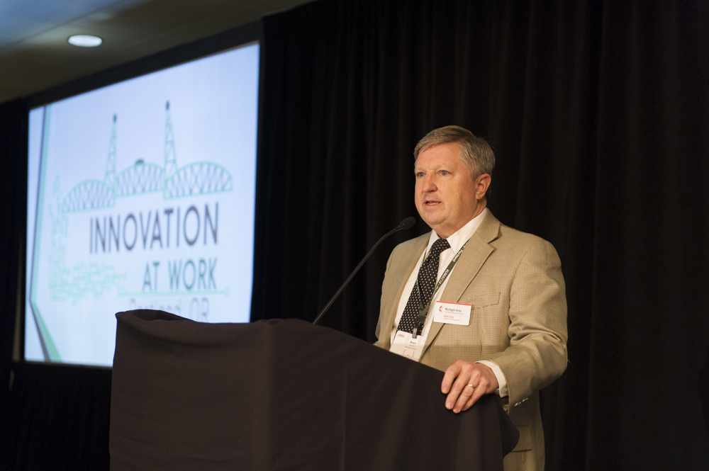 Mark Doyal shares his gratitude after being named 2016 Communicator of the Year by the United Methodist Association of Communicators. Photo by Matt Brodie
