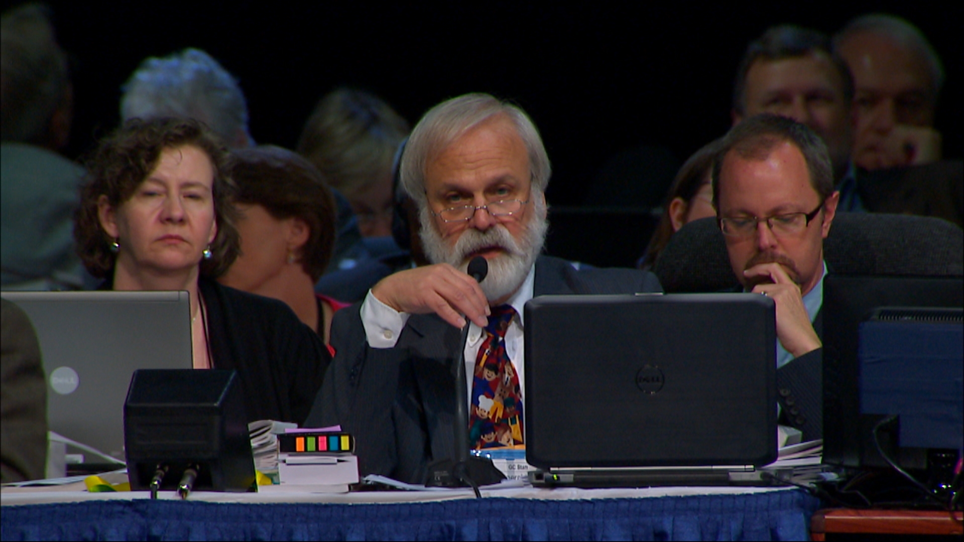 The Rev. L. Fitzgerald “Gere” Reist II announces to the 2012 General Conference that the Judicial Council has ruled Plan UMC, agency restructuring legislation, unconstitutional. Screengrab from United Methodist Communications video