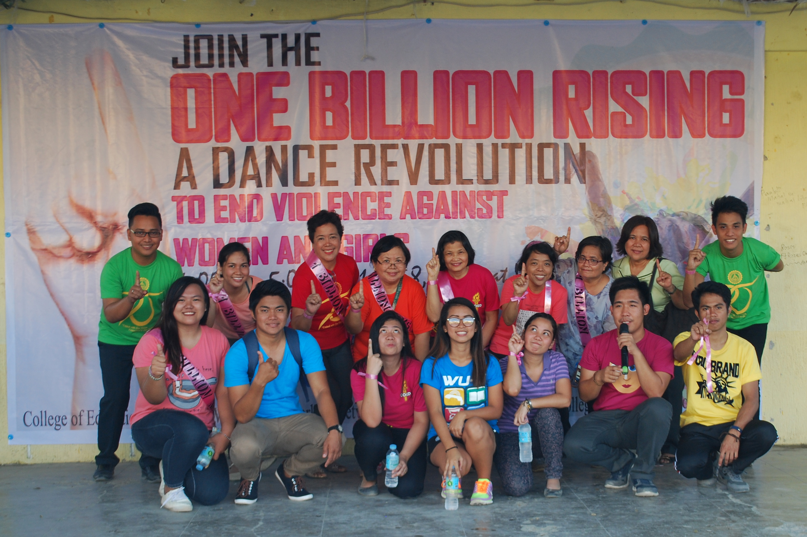 Some 200 faculty and students of Wesleyan University-Philippines in Cabanatuan City joined the One Billion Rising movement to fight violence against women. 