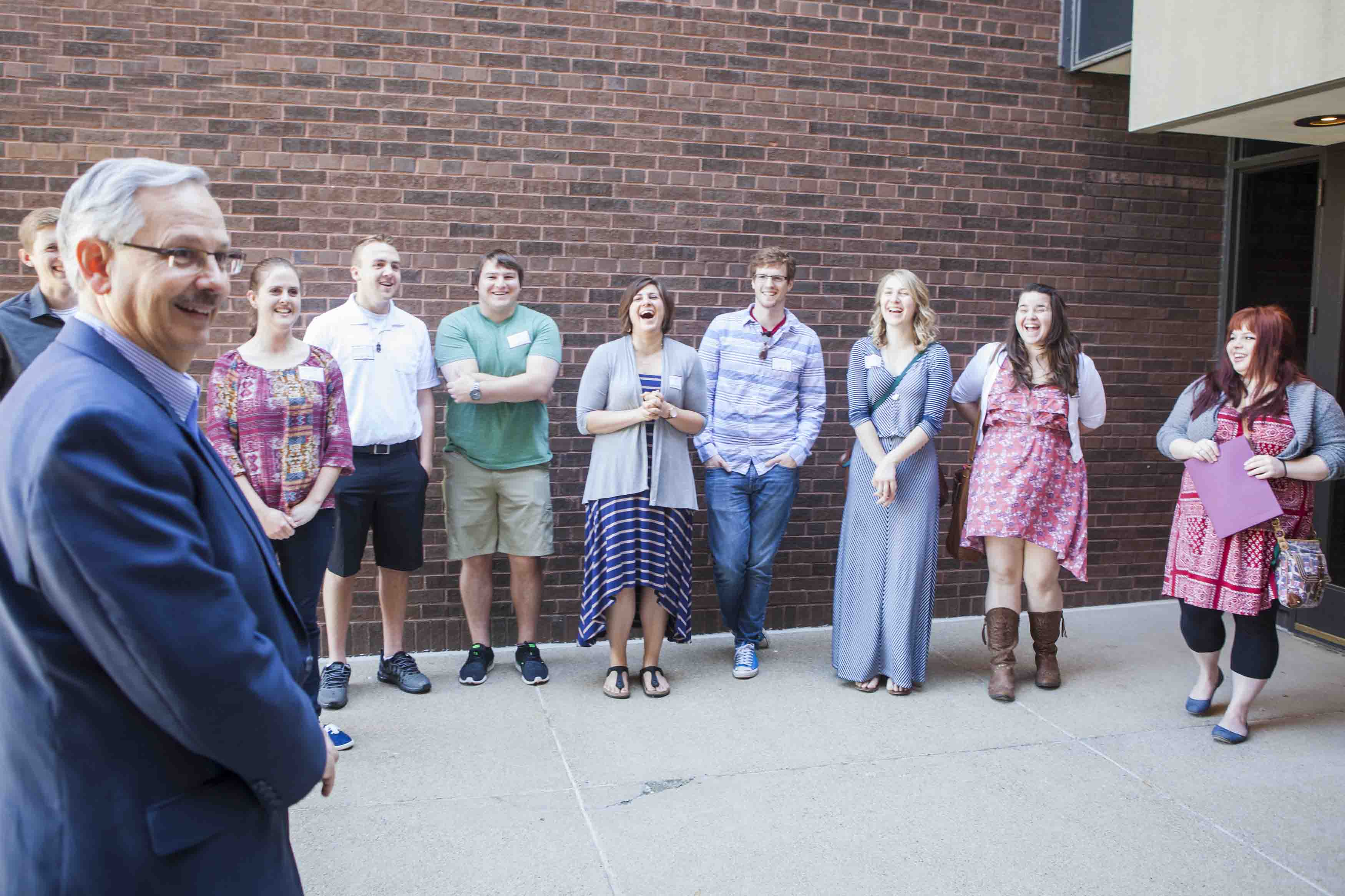 Dakotas-Minnesota Episcopal Area Bishop Bruce Ough (left) meets with pastoral interns of The Eli Project, which received funding from the Young Clergy Initiative. Photo by Sydnee Bicket for The Eli Project.