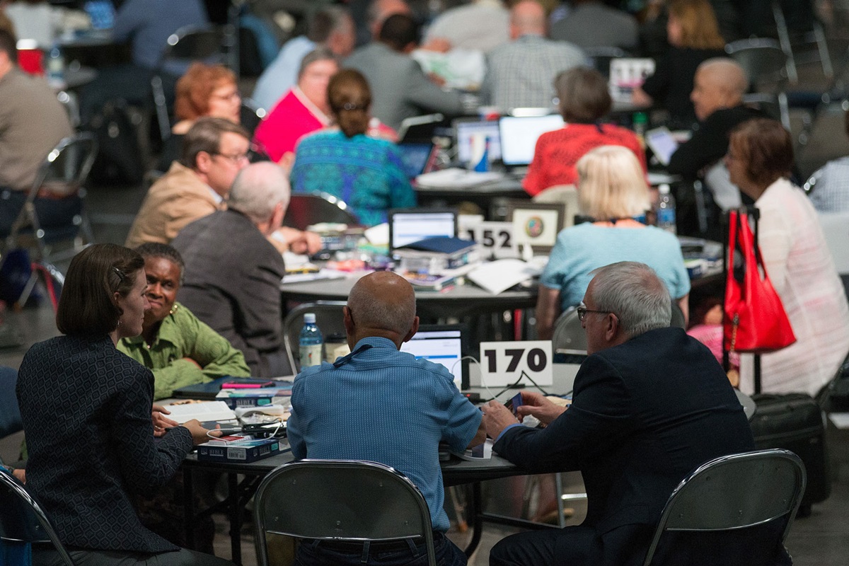Delegates to the 2016 United Methodist General Conference consider their hopes and dreams for the legislative meeting. Photo by Mike DuBose, United Methodist Communications. 