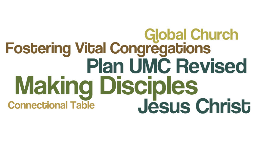 Plan UMC agency restructuring got a chilly reception at the 2016 General Conference. Church leaders still are looking for how agencies can better serve the global connection. Wordle by Kathleen Barry, UMNS