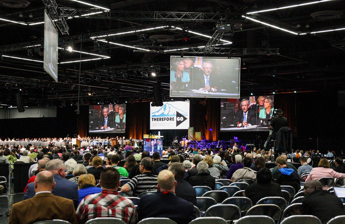 Delegates and visitors listen to debate on petitions May 19 at the 2016 United Methodist General Conference in Portland, Ore. A new group hopes to influence a new commission authorized by General Conference. Photo by Maile Bradfield, UMNS