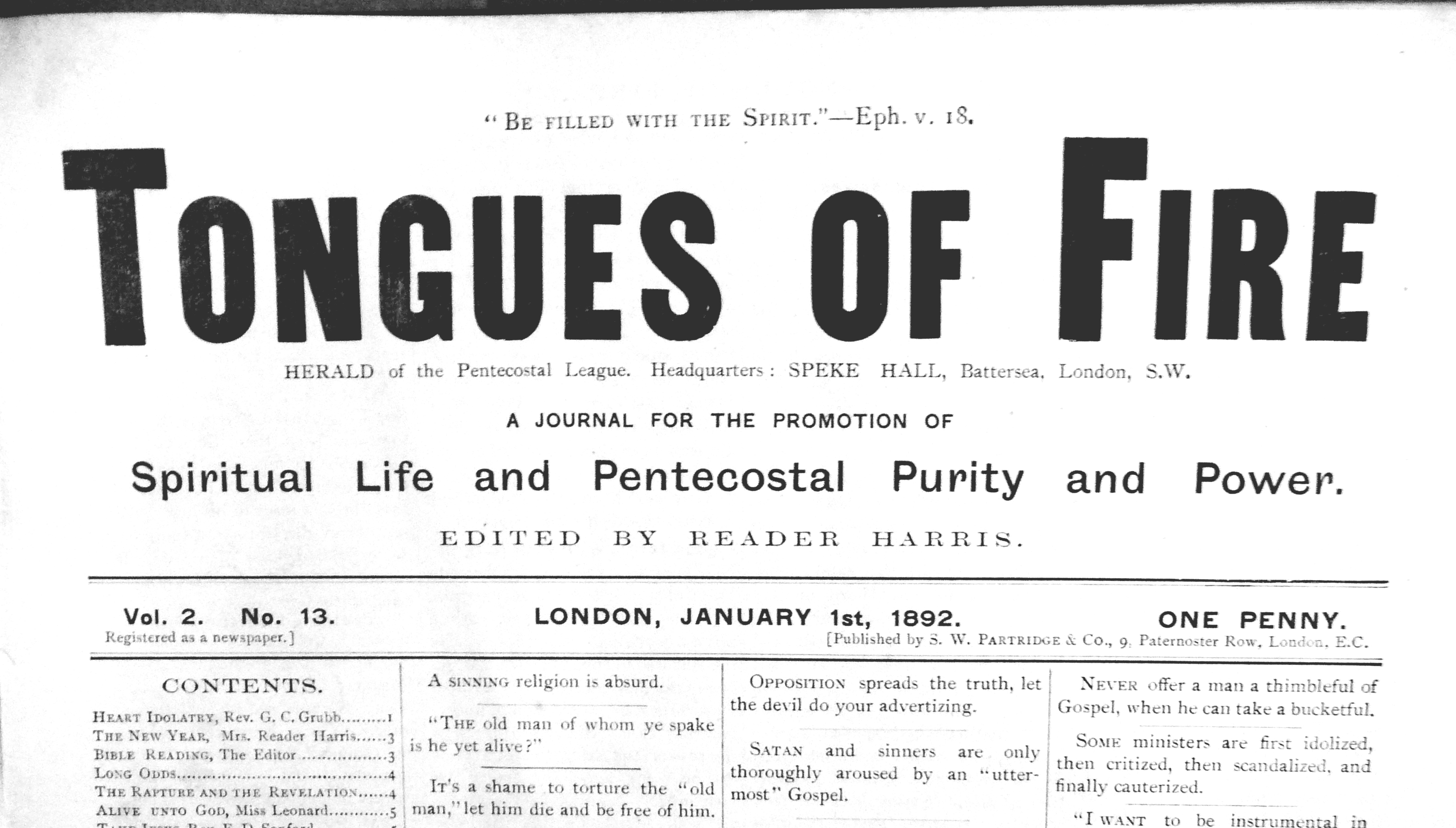 Priscilla Pope-Levison traveled to the Manchester Wesley Research Centre in England for her summer vacation. This 1892 edition of Tongues of Fire was among the journals she studied to gain insight into Britain’s Wesleyan/Holiness movement. Photo courtesy Geordan Hammond
