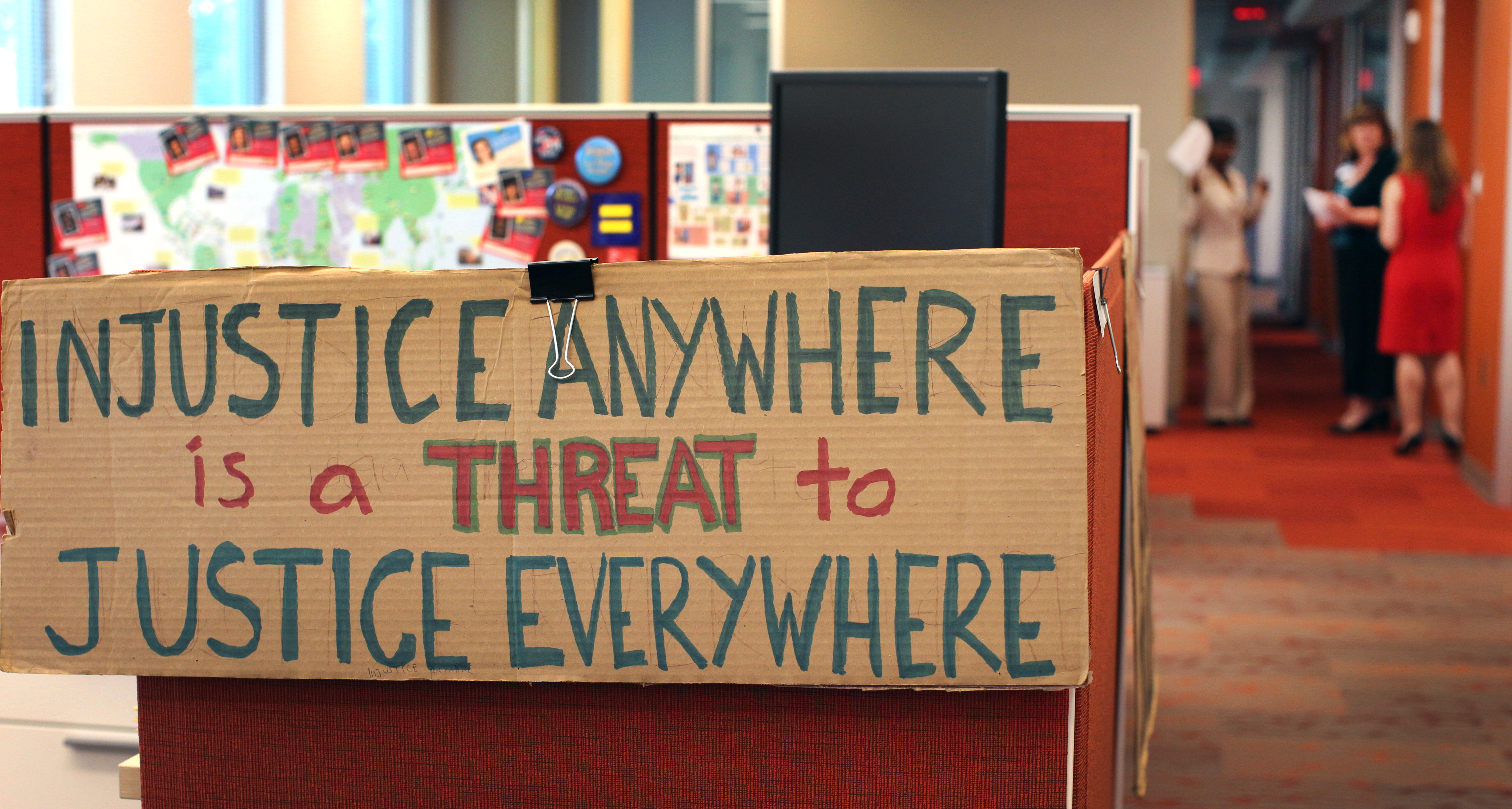 Cubicles in the area of missionary service are already taking on their own personality and messaging in the offices of Global Ministries in Atlanta. 