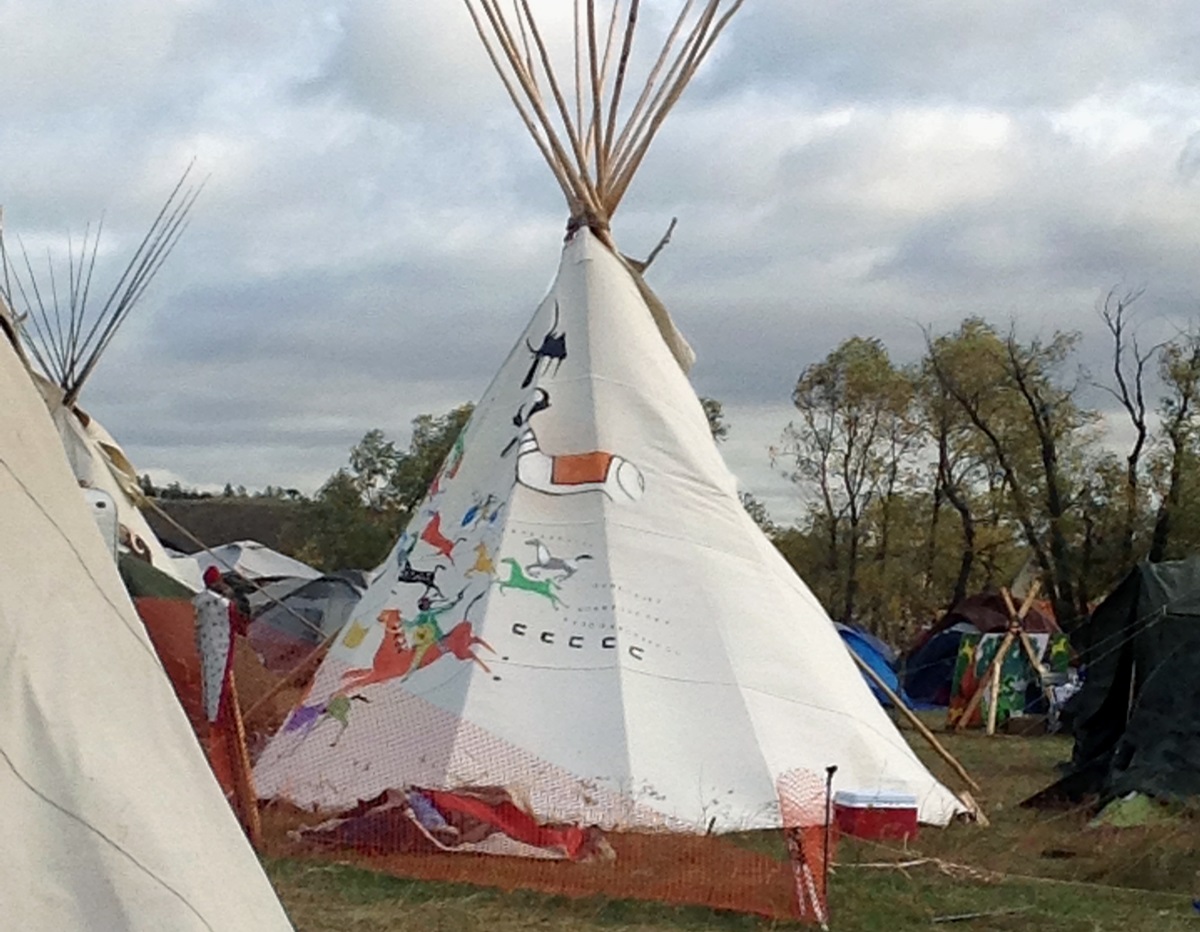 Some 1,300 people, including members of the Standing Rock Sioux Tribe, have used the campsite near Cannon Ball, N.D.,  as a base to protest the Dakota Access Pipeline, which tribal members say crosses sacred land and imperils their water supply.  Photo by Erin Hawkins, United Methodist Commission on Religion and Race.