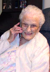 Jean Christy took on a new telephone ministry for Andrews United Methodist Church at around age 105. Photo by Kandy Barnard 