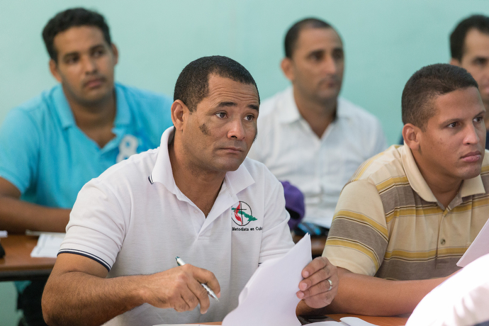 Students take notes during class at Cuba's Evangelical Methodist Seminary in Havana. Photo by Mike DuBose, UMNS.