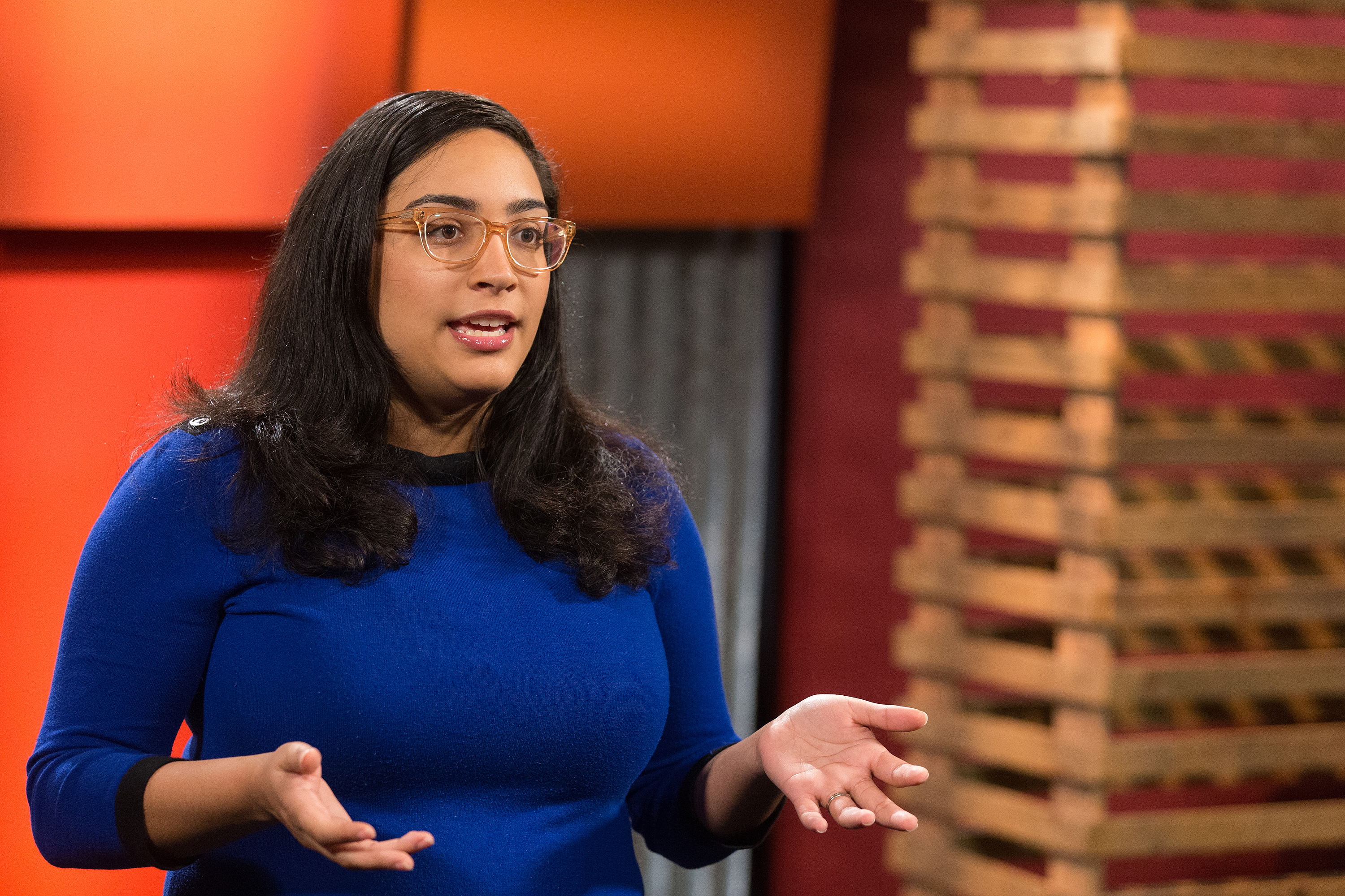 Brittany Jackson-Brown talks about skin color and acceptance in the church during the taping of the United Methodist  Commission on Religion and Race's Vital Conversations video series at United Methodist Communications in Nashville, Tenn. 