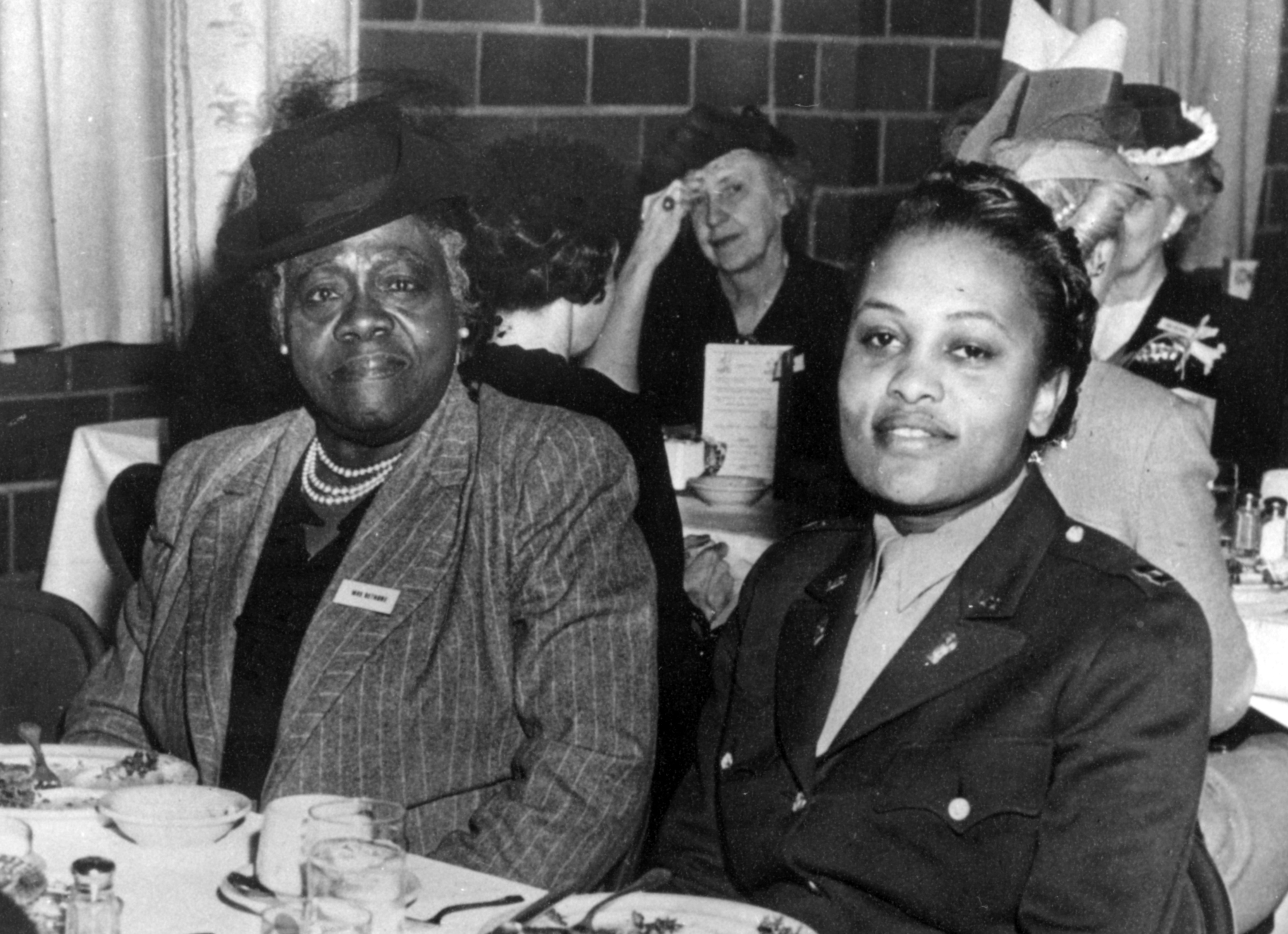 Mary McLeod Bethune, left, 20th century educator, courtesy of United Methodist Commission on Archives and History.