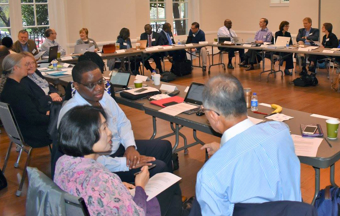 Members of the Commission on a Way Forward meet in small groups during their April 6-8 meeting in Washington, D.C. Photo by Maidstone Mulenga, Council of Bishops.