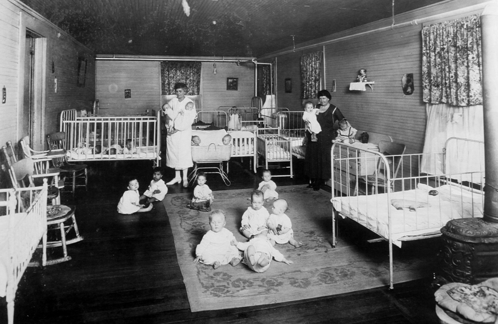 The San Antonio, Texas brothel run by Mary “Madam” Volino would in 1895 become a rescue ministry for young women in prostitution. The change came after Volino’s dramatic conversion. The Methodist-supported ministry would soon shift its focus, arranging adoptions of babies born there to young women pregnant out of wedlock. This undated photo shows the infant room. Photo courtesy of Providence Place.  
