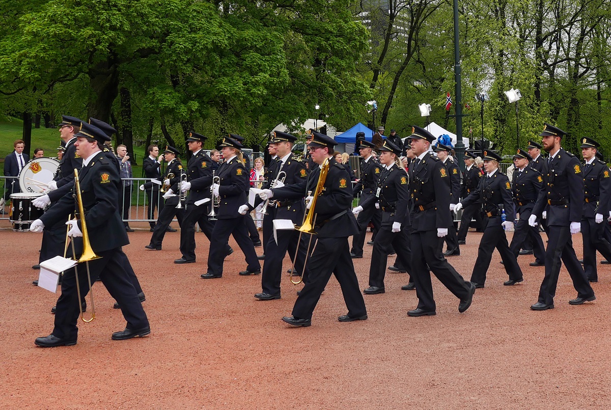 A marching band starts the parade of children during National Day celebration on May 17 in Oslo, Norway. On May 17, the country celebrates the signing of its constitution in 1814. 