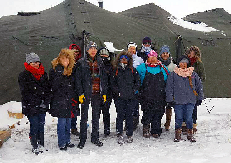 A group of students and faculty from three Oklahoma universities spent their spring break helping at one of the remaining camps at Standing Rock near Cannon Ball, North Dakota. The camp is on privately owned land. Photo by the Rev. David Wilson, UMNS.