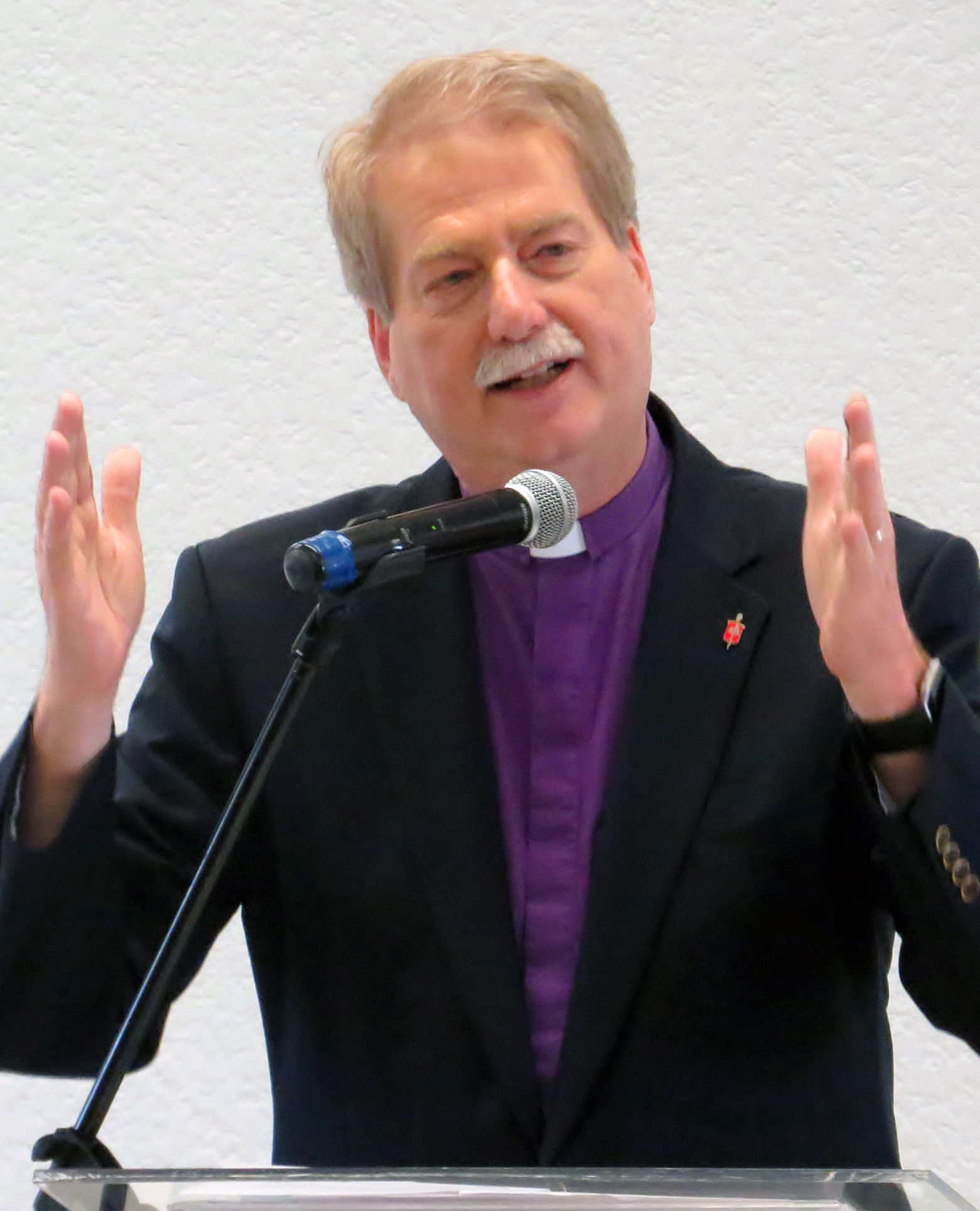 United Methodist Bishop Kenneth Carter preaches May 31 at the closing worship service of the International Association of Methodist-related Schools, Colleges and Universities conference in Puebla, Mexico. Photo by Sam Hodges, UMNS.
