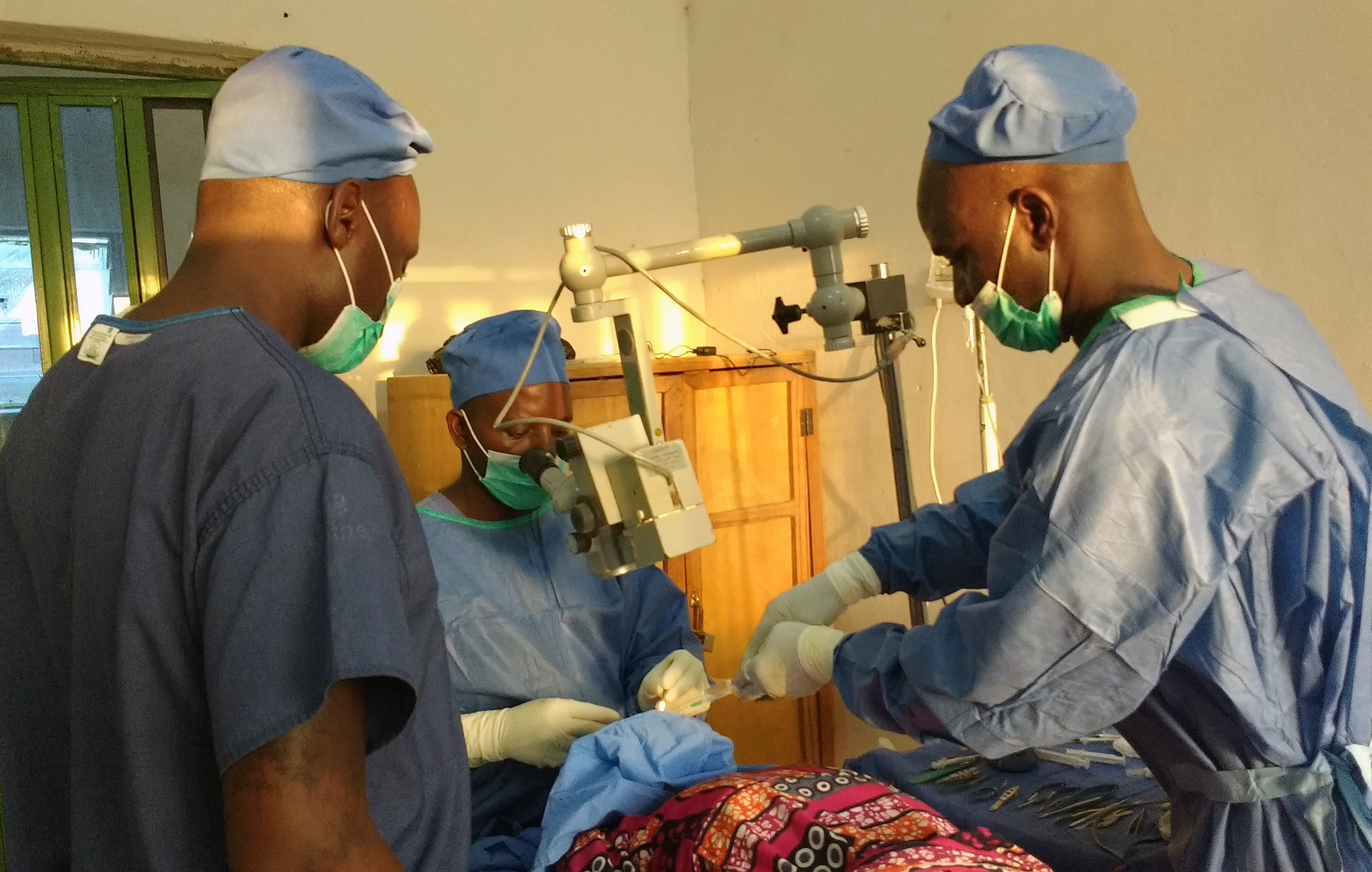 Eye surgery is performed on a patient at Gwandum Clinc in Nigeria. The mobile clinic and rural health care program of The United Methodist Church in Nigeria are saving lives in remote areas that aren’t reached by government health programs. Photo by the Rev. Ande I. Emmanuel, UMNS.