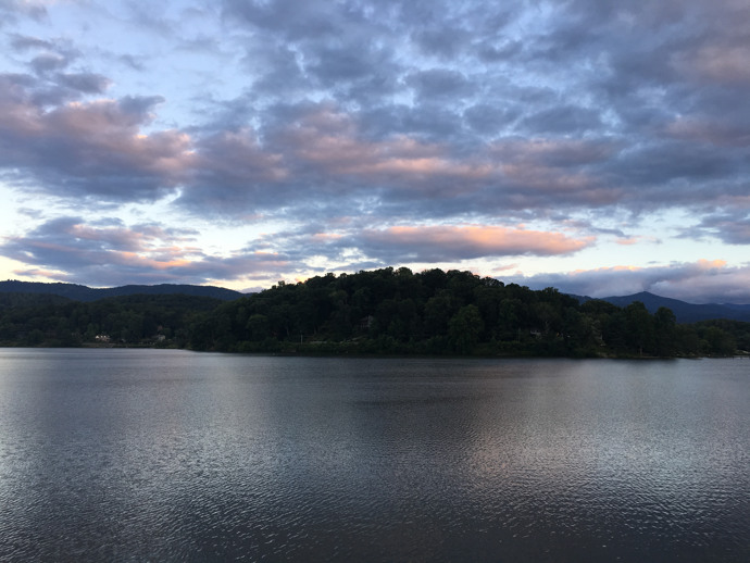 The lake at dusk. Photo by Kathleen Barry, UMNS.