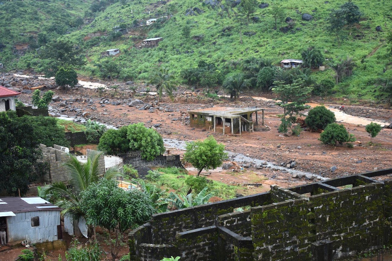 The community of Kamayama near Freetown, Sierra Leone, was hit hard by flooding and a mudslide. Photo by Phileas Jusu, UMNS