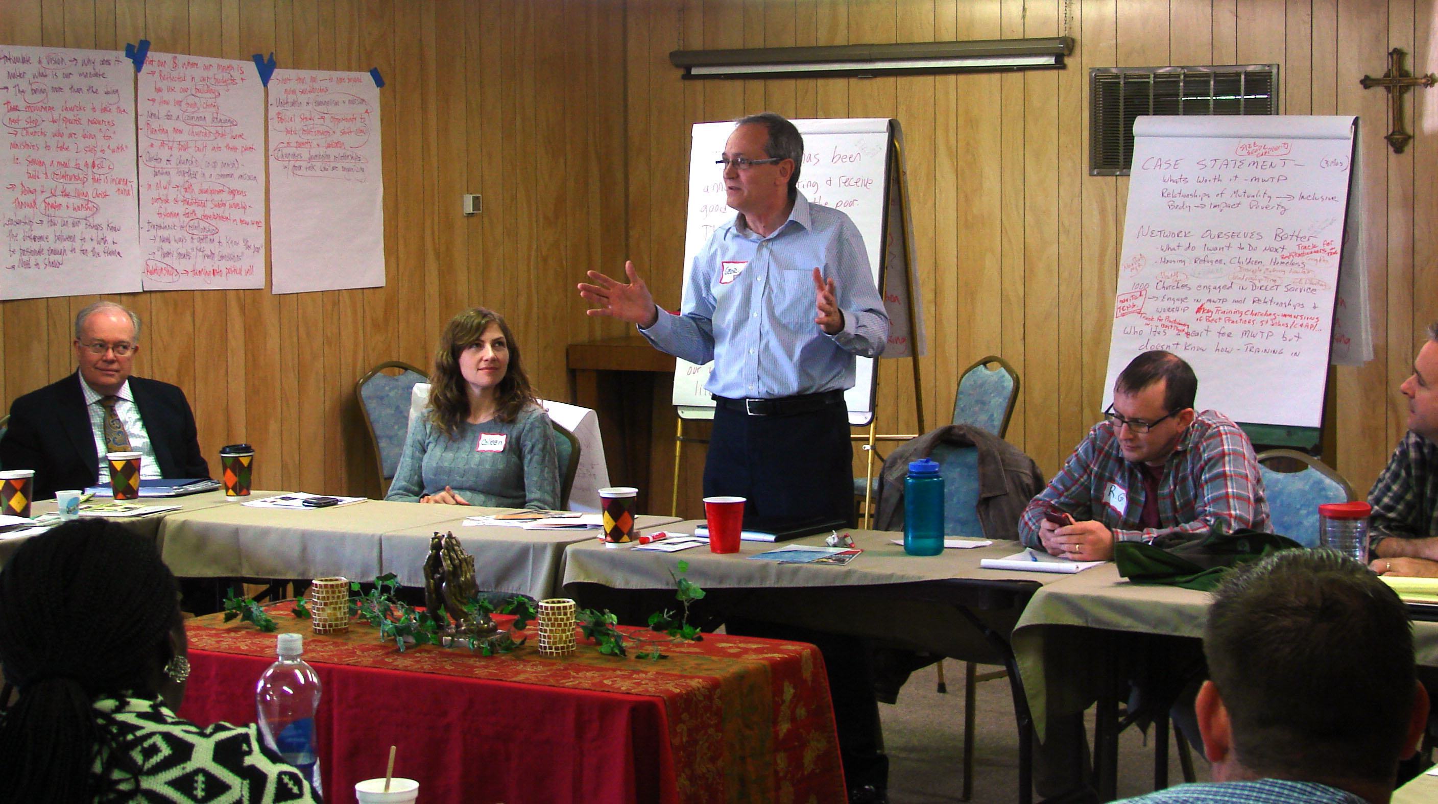 George Howard, deputy general secretary of mission and evangelism at the United Methodist Board of Global Ministries, presides at a session of the Ministry with the Poor Roundtable in Dallas Nov. 6-7.  UMNS photos by Sam Hodges.