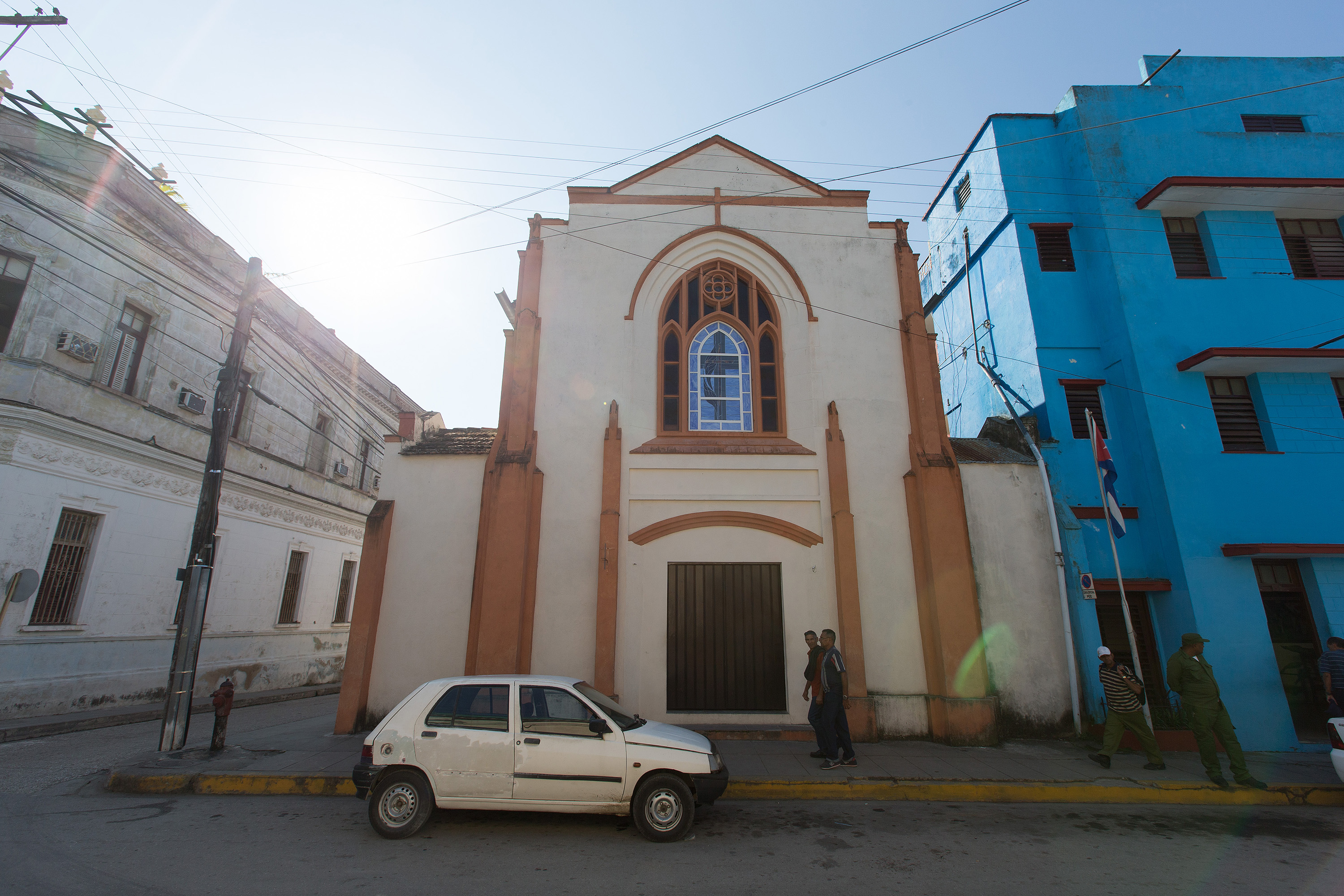 Santa Clara Methodist Church in Santa Clara, Cuba, stands next to a former Methodist school that now houses a headquarters for the Communist Party. Authorities in Santa Clara said 39 buildings collapsed there because of Irma, according to the Associated Press. November 2016 file photo by Mike DuBose, UMNS.