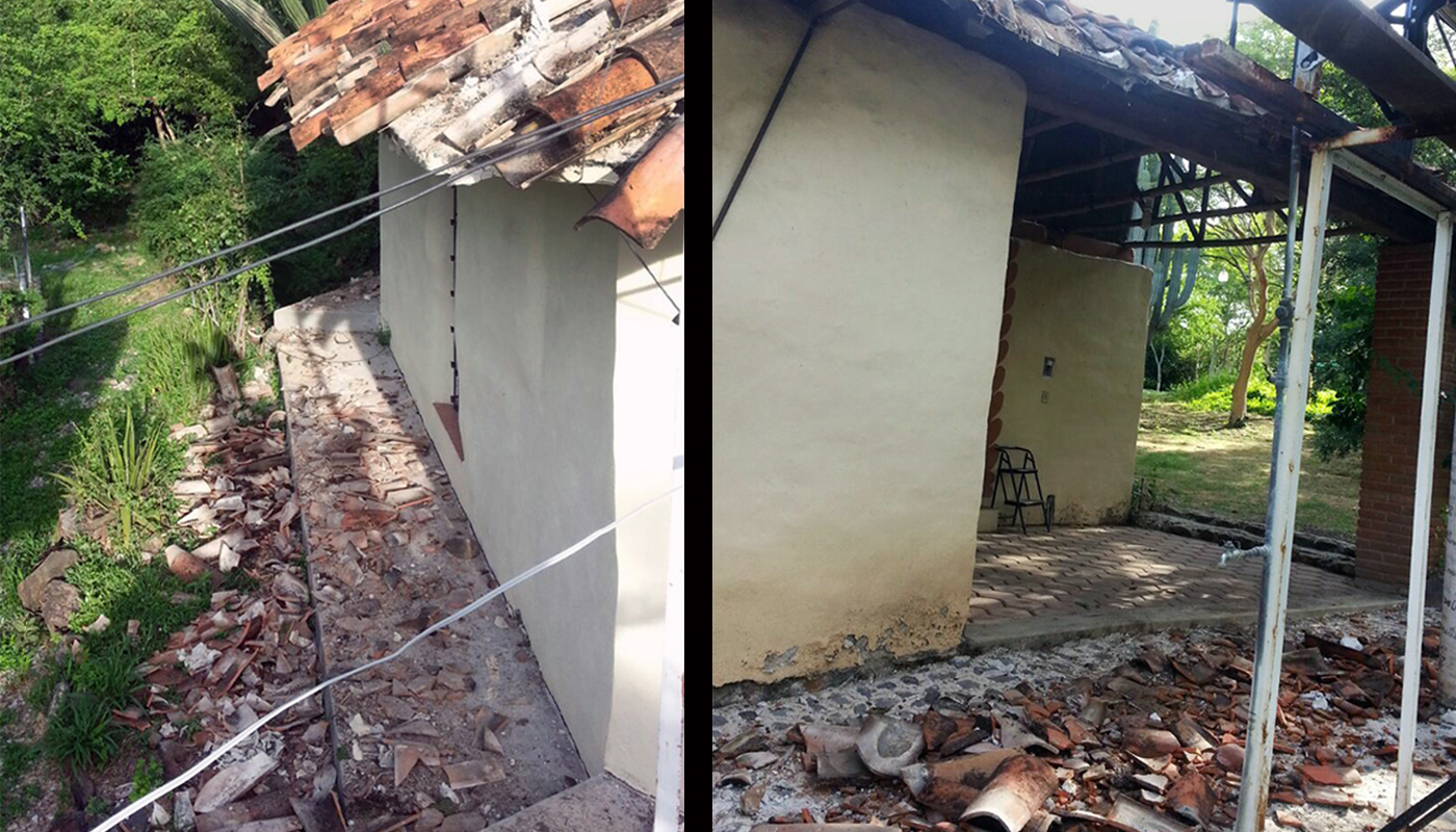 The Sept. 19 earthquake in Mexico damaged tile roofs and plaster walls at the Tree of Life Center, in the village of Tlancualpican. The center is part of the United Methodist-supported Give Ye Them to Eat ministry. Photo courtesy Muriel Henderson.