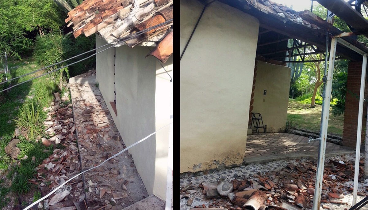 The Sept. 19 earthquake in Mexico damaged tile roofs and plaster walls at the Tree of Life Center, in the village of Tlancualpican. The center is part of the United Methodist-supported Give Ye Them to Eat ministry. Photo courtesy Muriel Henderson.