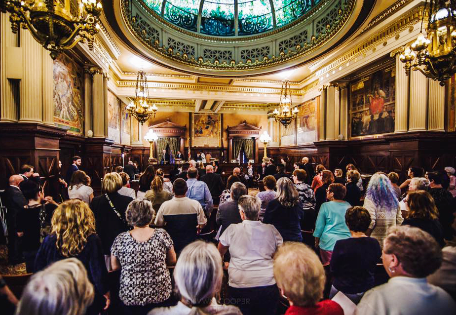 Members of Calvary United Methodist Church packed the Pennsylvania Supreme Court to support Tina Brosius at parole board hearing for commutation of her life sentence. 