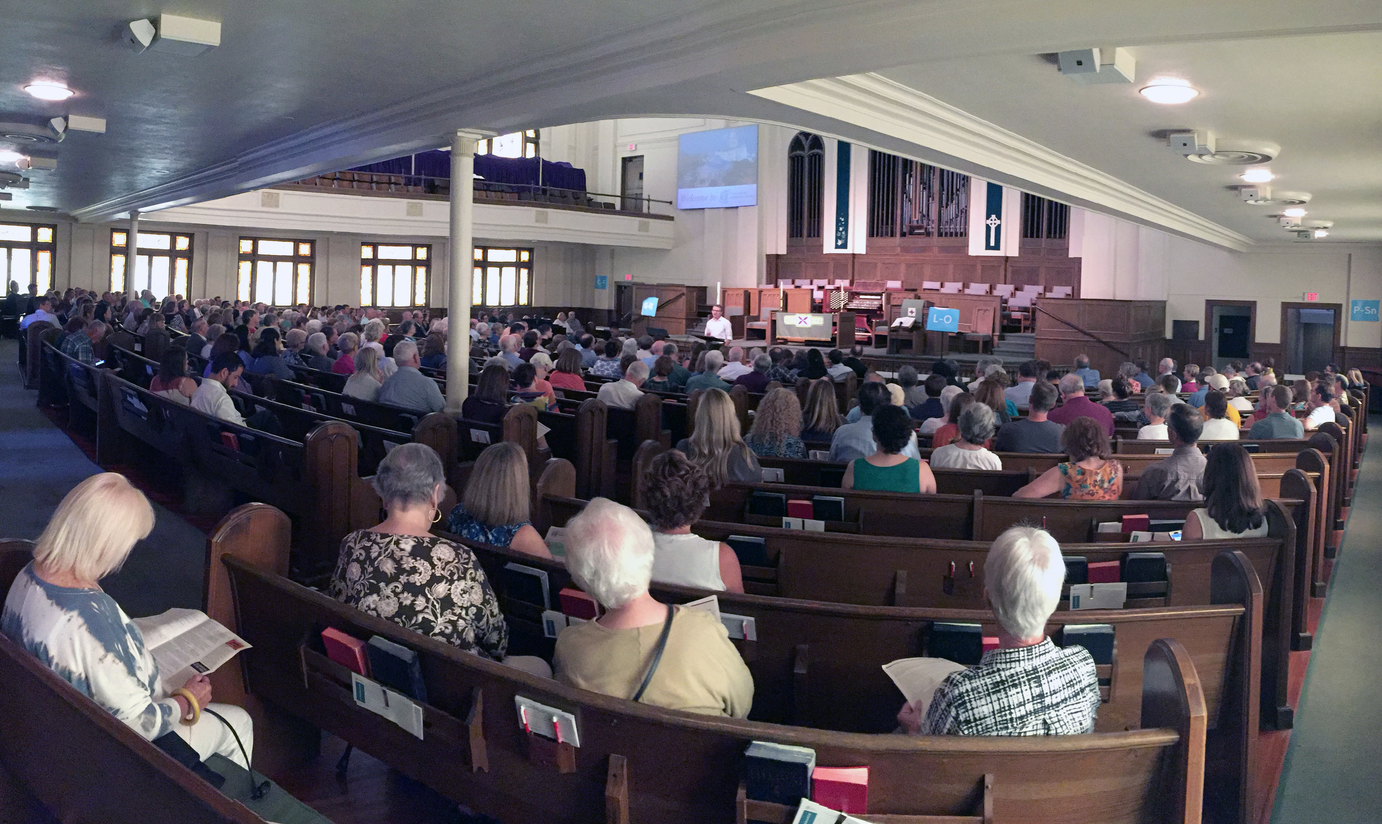 Members of First United Methodist Church in Austin, Texas, prepare to vote on a resolution that would halt weddings while the denomination bans same-gender couples from marrying in its churches. Photo courtesy of First United Methodist Church.