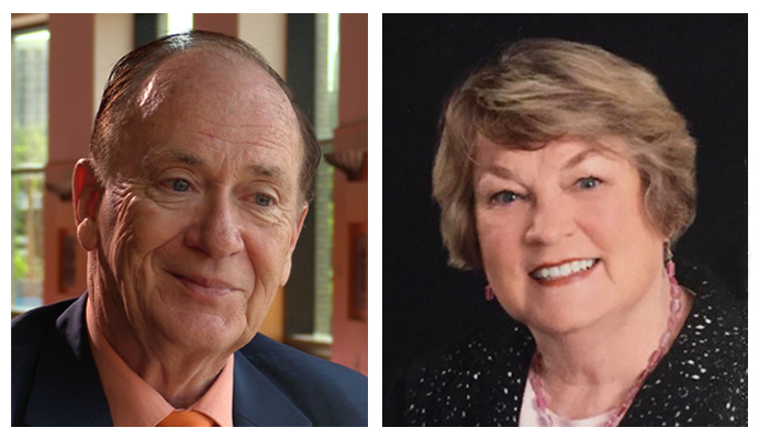 The Rev. Donald E. Messer, left, is an organizer of the United Methodist Association of Retired Clergy, a group that does not believe church unity should come at the expense of LGBTQ Christians. Bishop Charlene Kammerer will be the keynote speaker at the group’s November event. 