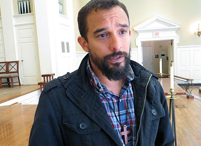 Jonathan Sanchez talks about how meaningful it has been to him to be able to study advanced theology in Spanish at Perkins School of Theology in Dallas. Perkins is the first United Methodist seminary to offer a Th.M. degree in that language. Photo by Sam Hodges, UMNS