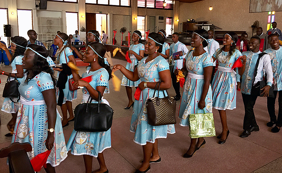 More than 60 people from nearly a dozen African countries gathered for a meeting at the Maison de l’Espérance, the United Methodist owned-hotel in Abidjan, Côte d’Ivoire. The goal was to create mutual support for shared goals and work of the associations to expand access to quality Methodist education throughout the continent of Africa. Photo courtesy of the United Methodist Board of Higher Education and Ministry.
