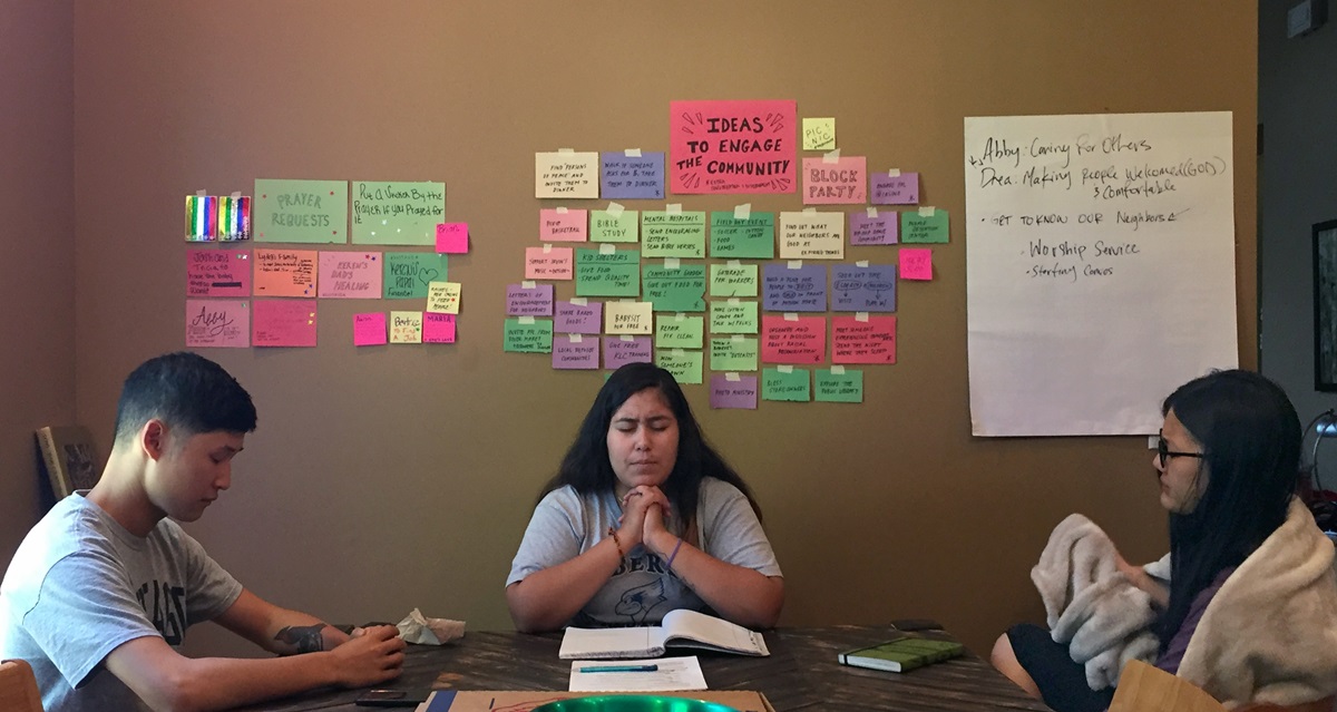 Young people in the QuadW Missional Internship program, such as these in Kansas City, Kansas, live and work together in low-income areas, building in time for prayer and Bible study. The United Methodist-affiliated program is set to expand, thanks to a $2.6 million foundation grant. Photo courtesy QuadW Missional Internship. 
