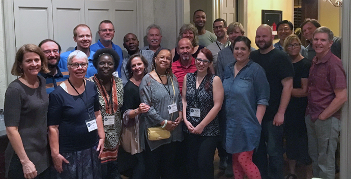 Site leaders of the QuadW Missional Internship pose with leaders of the QuadW Foundation. The foundation has supported the United Methodist-affiliated internship program, and recently approved $2.6 million more in funding. Photo courtesy QuadW Foundation.
