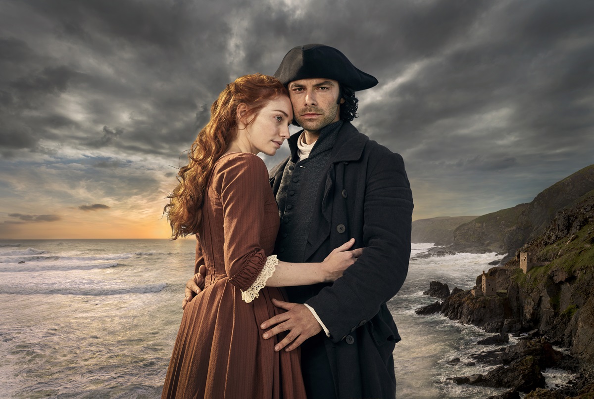 Set in 18th century Cornwall, England, the TV series, “Poldark,” tells the story of Ross Poldark, played by Aidan Turner (right), and his wife Demelza, played by Eleanor Tomlinson. The story takes place around the time when the Methodist movement gained momentum among working class people in Cornwall, and the third season features a Methodist subplot. Photo courtesy of Mammoth Screen. 