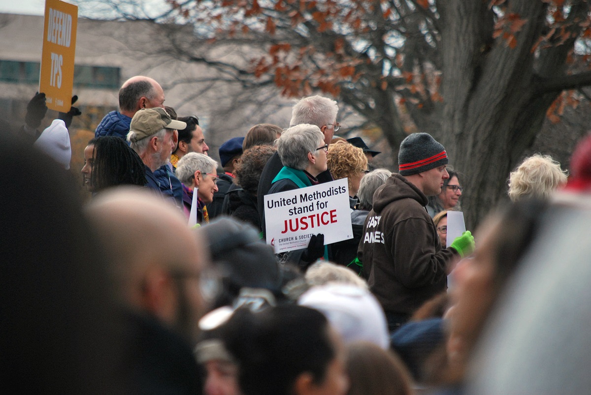 United Methodists were among demonstrators who converged on the U.S. Capitol to advocate that Congress act to protect undocumented immigrants who came to the U.S. as children. Photo by Tricia Bruckbauer, Church and Society.