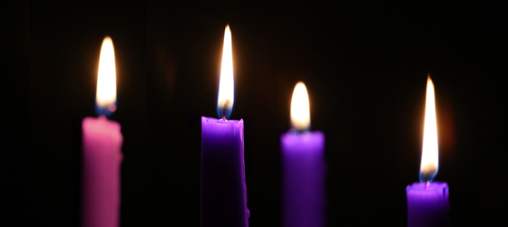 Four advent candles. Photo by Steven Kyle Adair, United Methodist Communications.