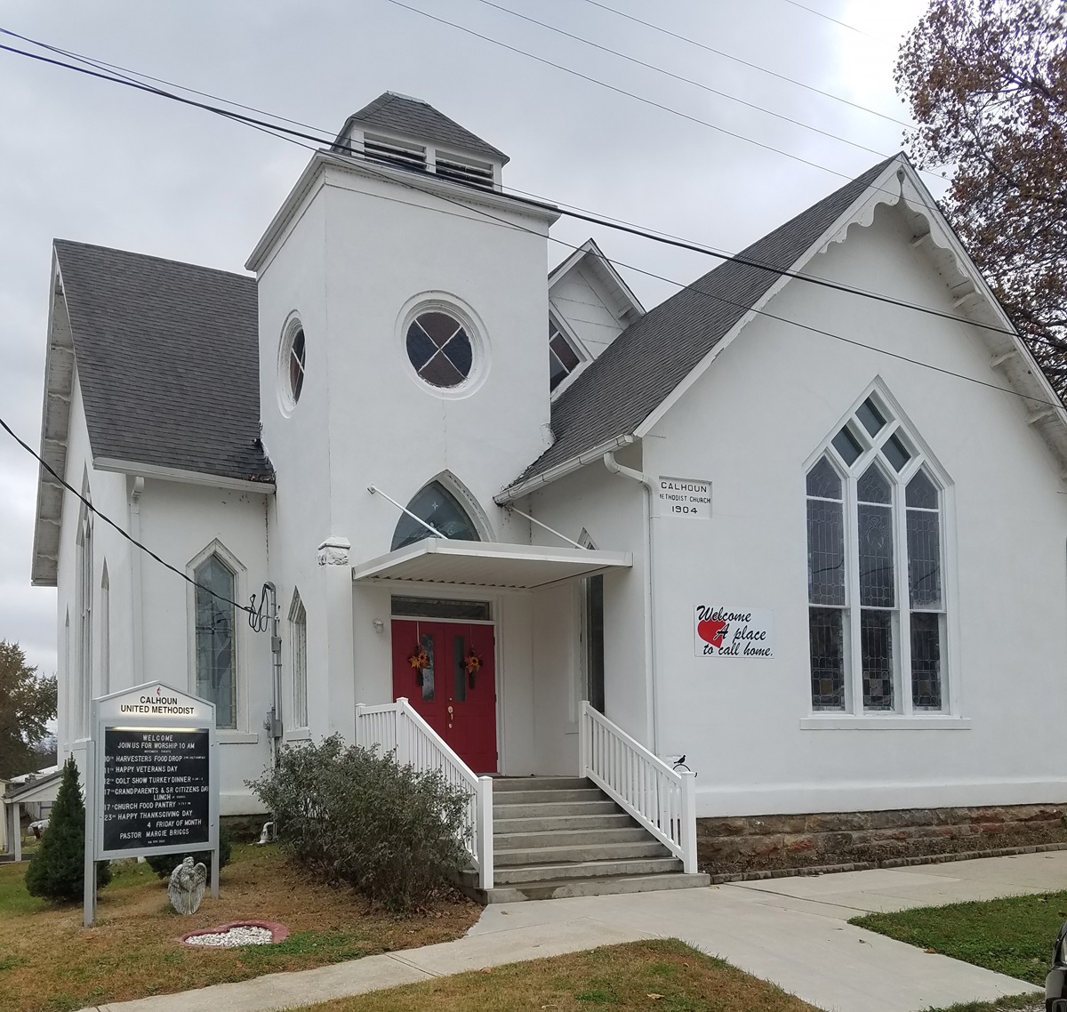 Calhoun (Mo.) United Methodist Church is one of two small rural churches Margie Briggs writes about in “Can You Just Get Them Through Until Christmas?”