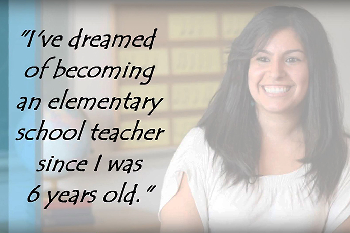 A Dreamer, this young woman hopes to teach young people as her profession. Video image from “The JFON DREAMers,” courtesy of Justice for Our Neighbors.