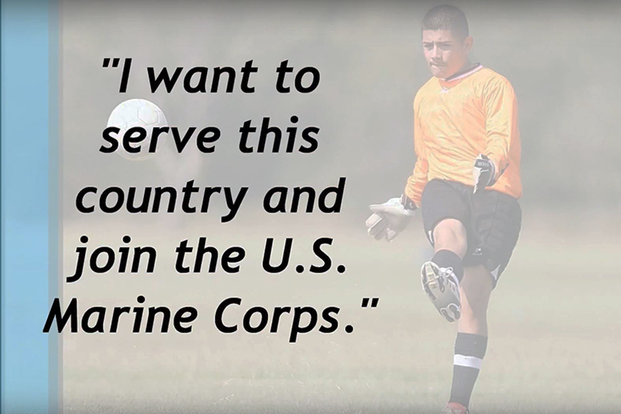 A young DACA (Deferred Action for Childhood Arrivals) recipient whose future plans include joining the United States military forces. Video image from “The JFON DREAMers,” courtesy of Justice for Our Neighbors.