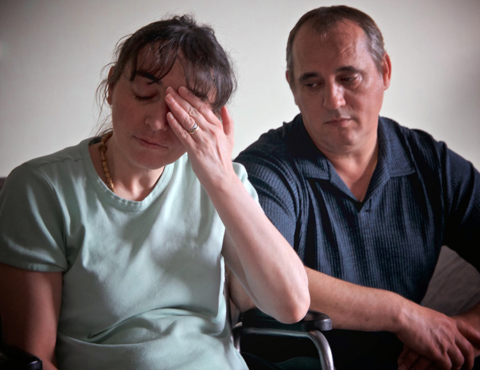 Flora and Ded Rranxburgaj of Southgate, Mich., have been offered sanctuary at Central United Methodist Church. Flora, 44, suffers from multiple sclerosis and Ded, 48, takes care of her. The Albanian couple arrived in the United States in 2001. Photo by Mark Doyal, the Michigan Conference.